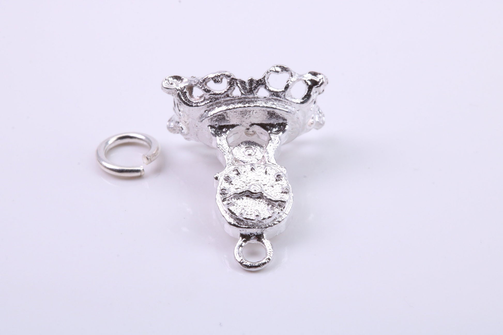 Mantle Clock Charm, Traditional Charm, Made from Solid 925 Grade Sterling Silver, Complete with Attachment Link