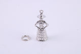 Welsh Lady Charm, Traditional Charm, Made from Solid 925 Grade Sterling Silver, Complete with Attachment Link