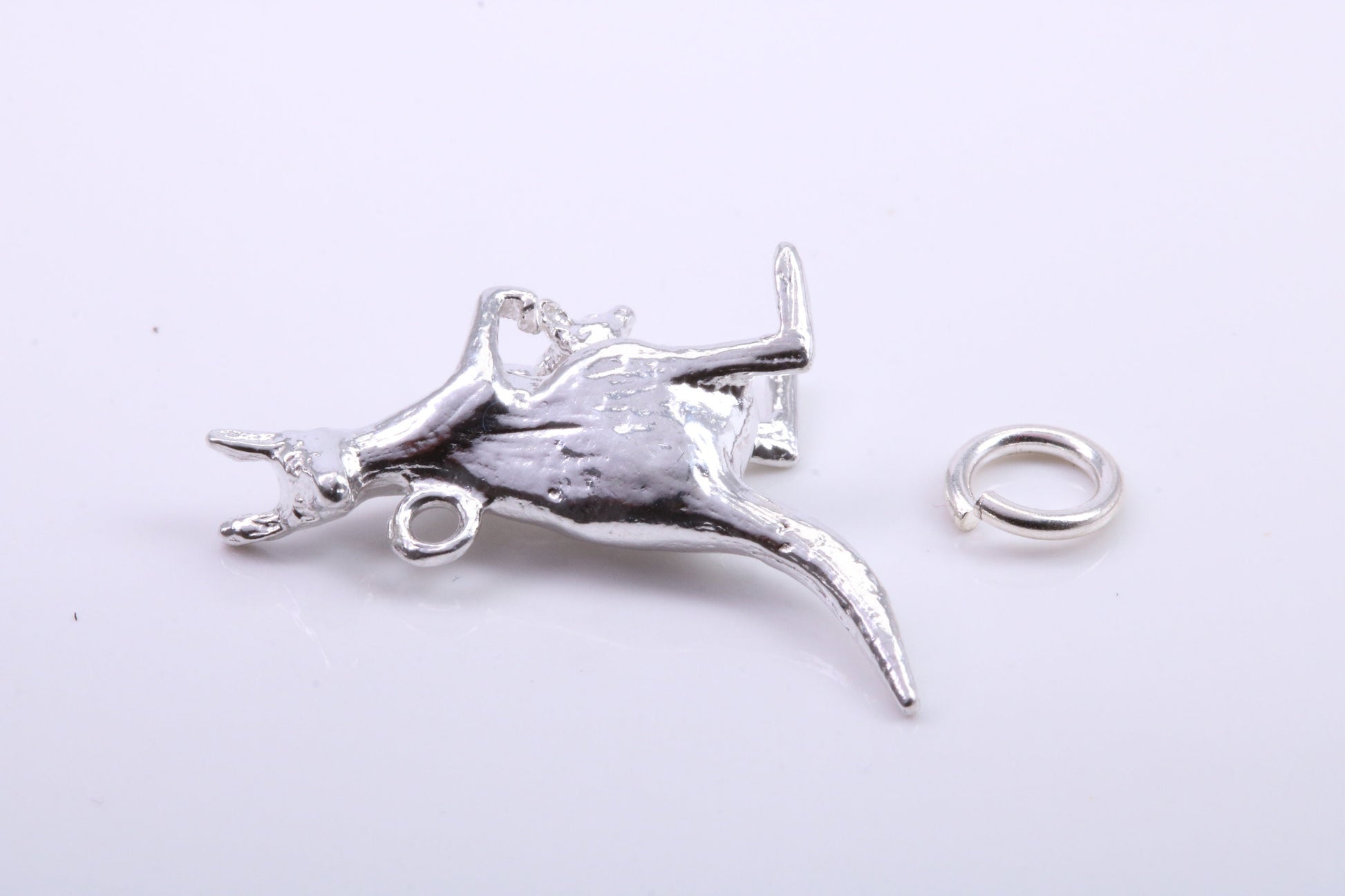 Kangaroo Charm, Traditional Charm, Made from Solid 925 Grade Sterling Silver, Complete with Attachment Link