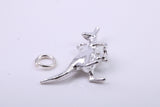 Kangaroo Charm, Traditional Charm, Made from Solid 925 Grade Sterling Silver, Complete with Attachment Link