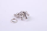Teddy Bear Charm, Made from Solid Cast Silver, Complete with Attachment Link