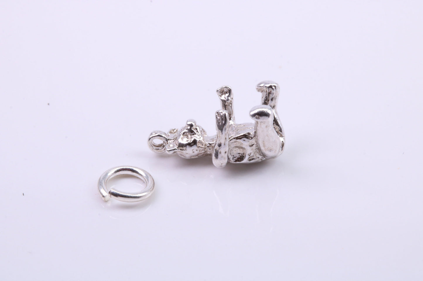 Teddy Bear Charm, Traditional Charm, Made from Solid 925 Grade Sterling Silver, Complete with Attachment Link