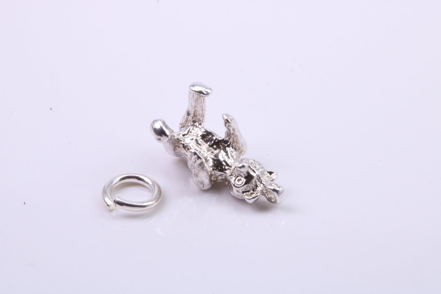 Teddy Bear Charm, Traditional Charm, Made from Solid 925 Grade Sterling Silver, Complete with Attachment Link