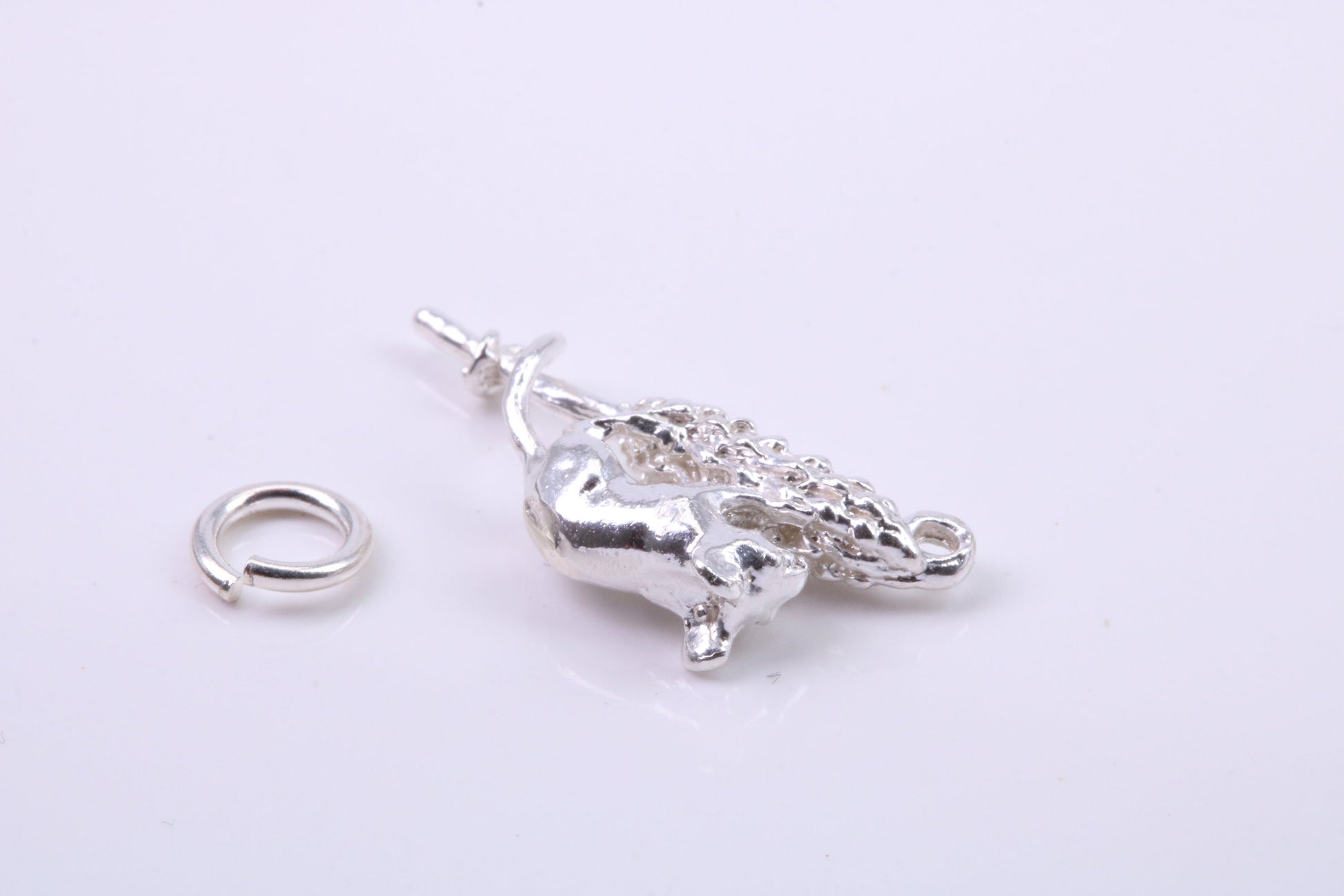 Corn Mouse Charm, Traditional Charm, Made from Solid 925 Grade Sterling Silver, Complete with Attachment Link