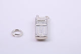 Cell Phone Charm, Traditional Charm, Made from Solid 925 Grade Sterling Silver, Complete with Attachment Link