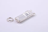 Cell Phone Charm, Traditional Charm, Made from Solid 925 Grade Sterling Silver, Complete with Attachment Link