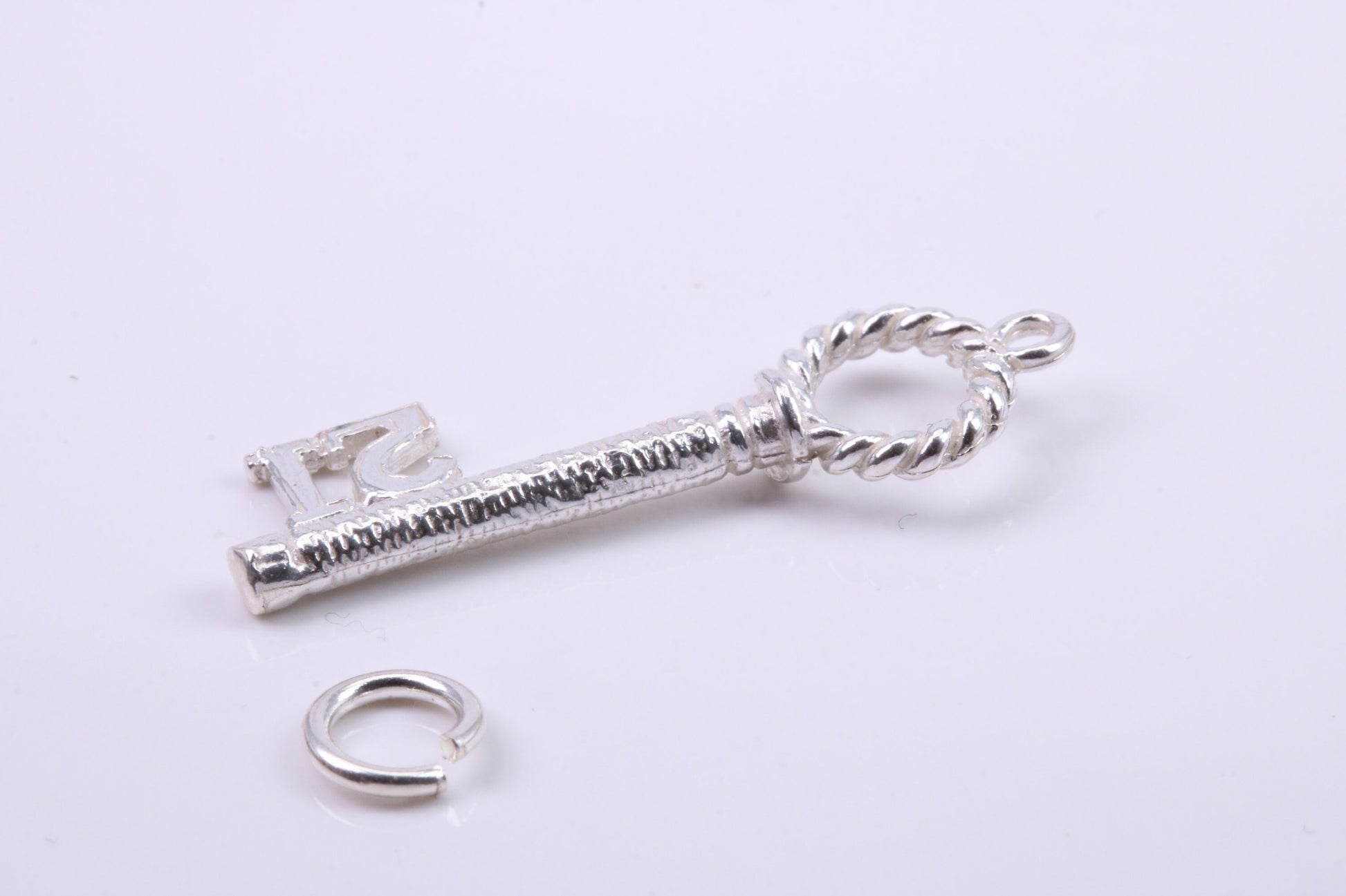 21st Birthday Key Charm, Traditional Charm, Made from Solid 925 Grade Sterling Silver, Complete with Attachment Link