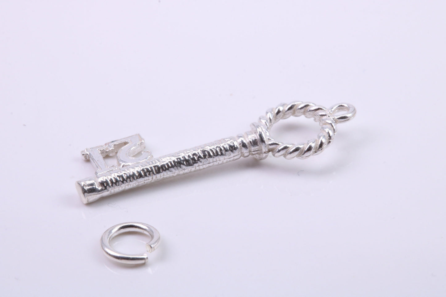 21st Birthday Key Charm, Made from Solid Cast Silver, Complete with Attachment Link
