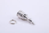 Victorian Lady Charm, Made from Solid Cast Silver, Complete with Attachment Link