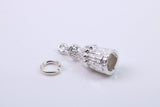 Victorian Lady Charm, Made from Solid Cast Silver, Complete with Attachment Link