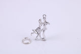 Waltzing Couple Charm, Traditional Charm, Made from Solid 925 Grade Sterling Silver, Complete with Attachment Link