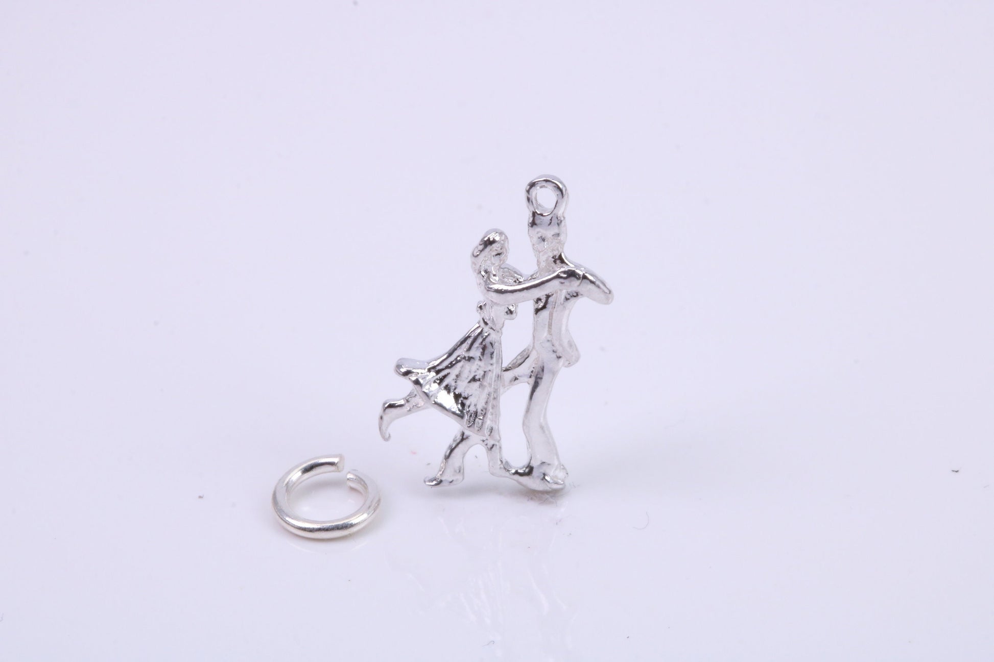 Waltzing Couple Charm, Traditional Charm, Made from Solid 925 Grade Sterling Silver, Complete with Attachment Link