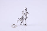 Waltzing Couple Charm, Traditional Charm, Made from Solid 925 Grade Sterling Silver, Complete with Attachment Link