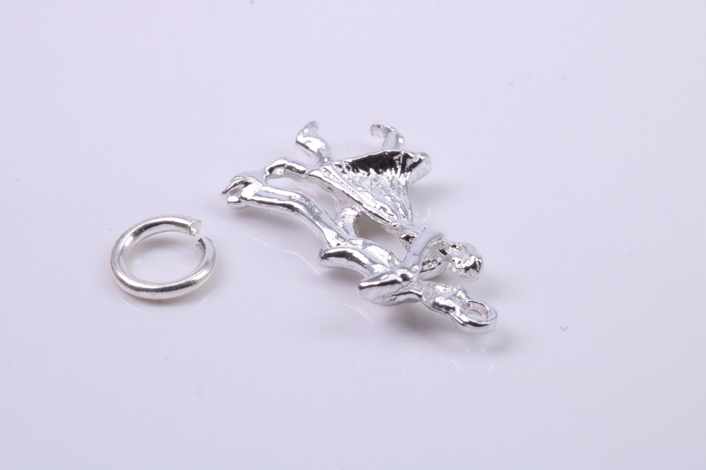 Waltzing Couple Charm, Traditional Charm, Made from Solid 925 Grade Sterling Silver, Complete with Attachment Link