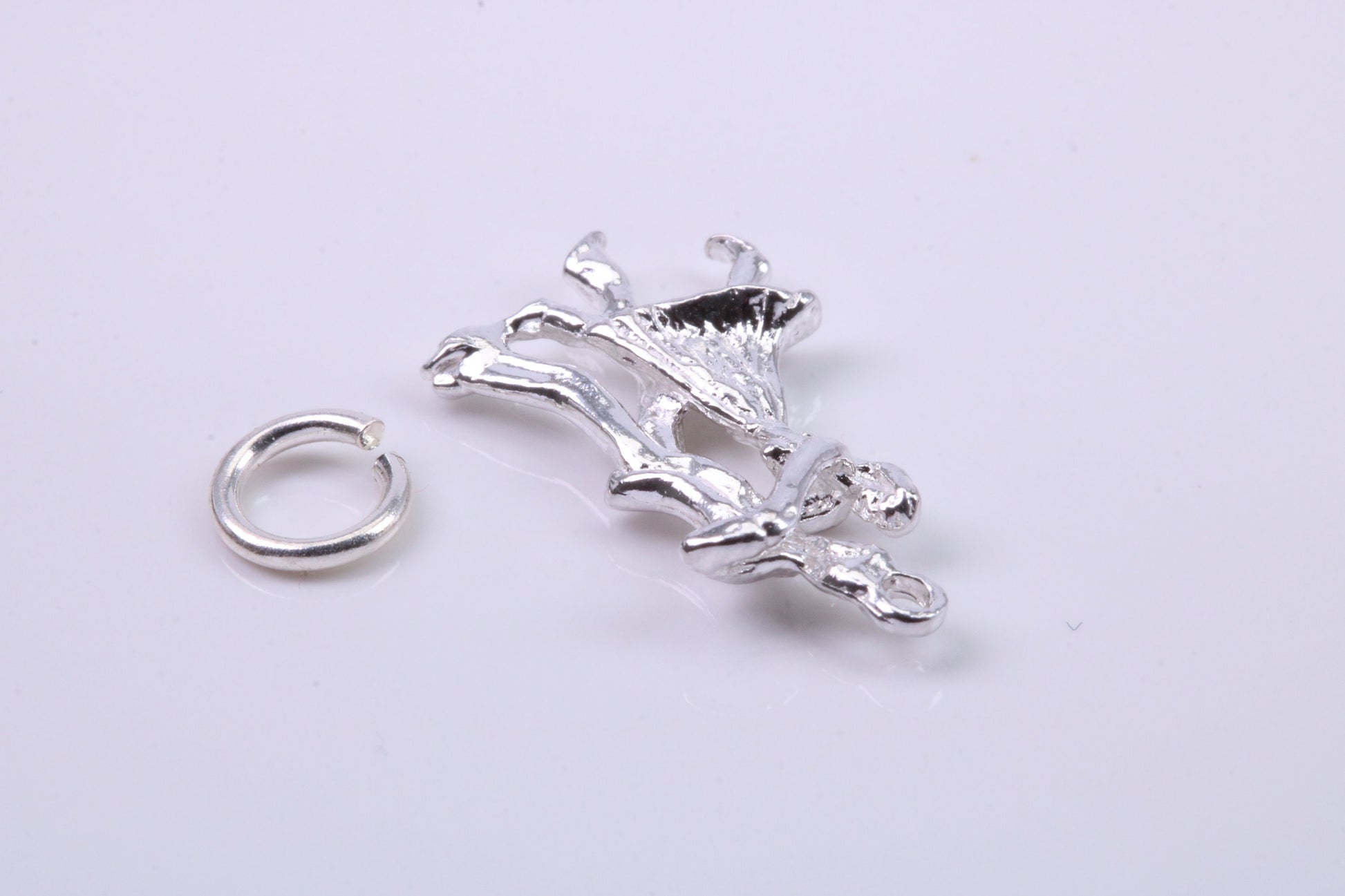 Waltzing Couple Charm, Traditional Charm, Made from Solid 925 Grade Sterling Silver, Complete with Attachment Link