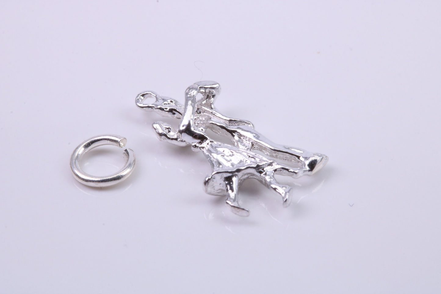 Waltzing Couple Charm, Traditional Charm, Made from Solid 925 Grade Sterling Silver, Complete with Attachment Link