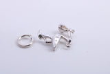 Flying Stork Delivering Baby Charm, Made from Solid Cast Silver, Complete with Attachment Link