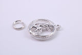 Gollum Charm, Made from Solid Cast Silver, Complete with Attachment Link