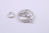 Gollum Charm, Made from Solid Cast Silver, Complete with Attachment Link