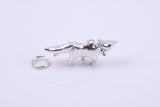 Fox Charm, Traditional Charm, Made from Solid 925 Grade Sterling Silver, Complete with Attachment Link
