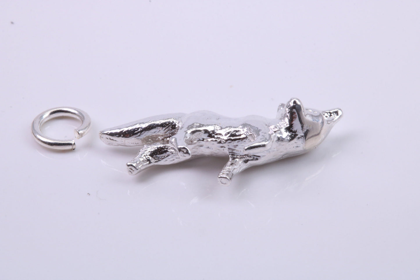 Fox Charm, Traditional Charm, Made from Solid 925 Grade Sterling Silver, Complete with Attachment Link