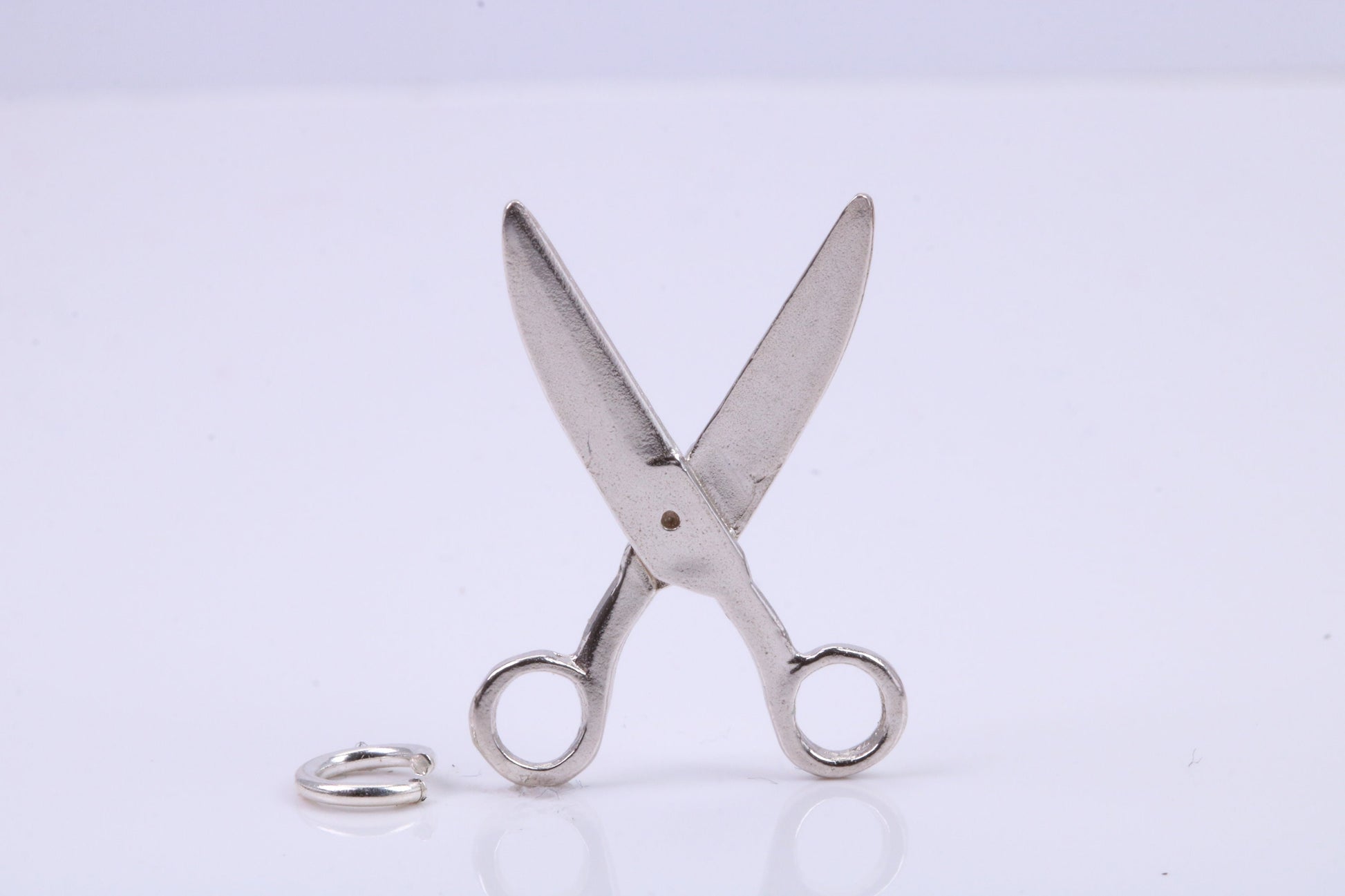 Scissor Charm, Traditional Charm, Made from Solid 925 Grade Sterling Silver, Complete with Attachment Link