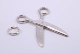 Scissors Charm, Made from Solid Cast Silver, Complete with Attachment Link