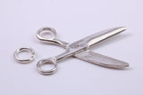 Scissors Charm, Made from Solid Cast Silver, Complete with Attachment Link