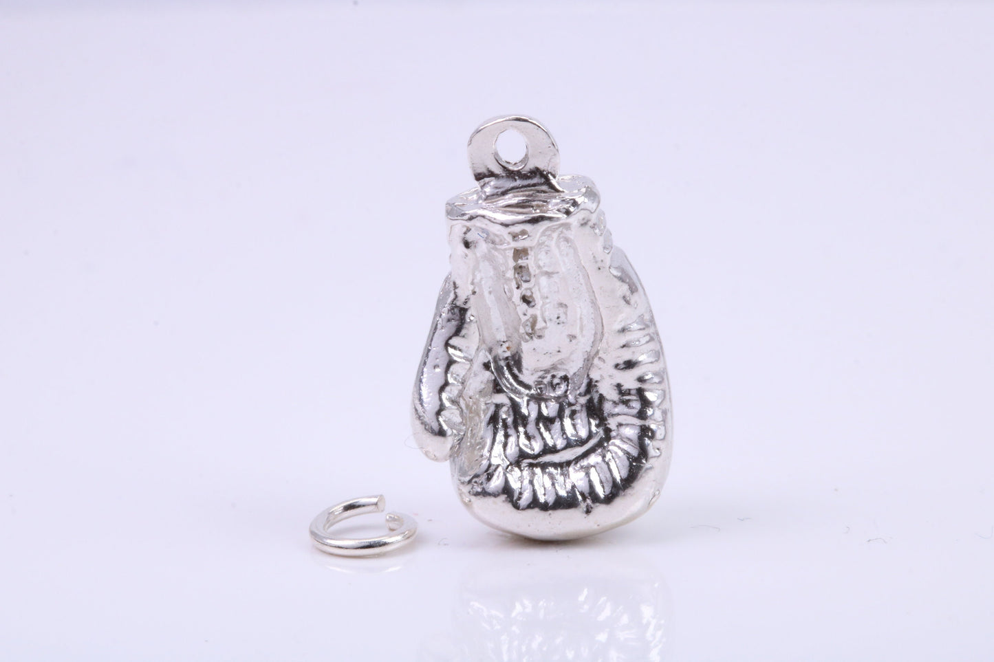 Heavy Boxing Glove Charm, Traditional Charm, Made from Solid 925 Grade Sterling Silver, Complete with Attachment Link