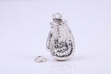 Heavy Boxing Glove Charm, Traditional Charm, Made from Solid 925 Grade Sterling Silver, Complete with Attachment Link