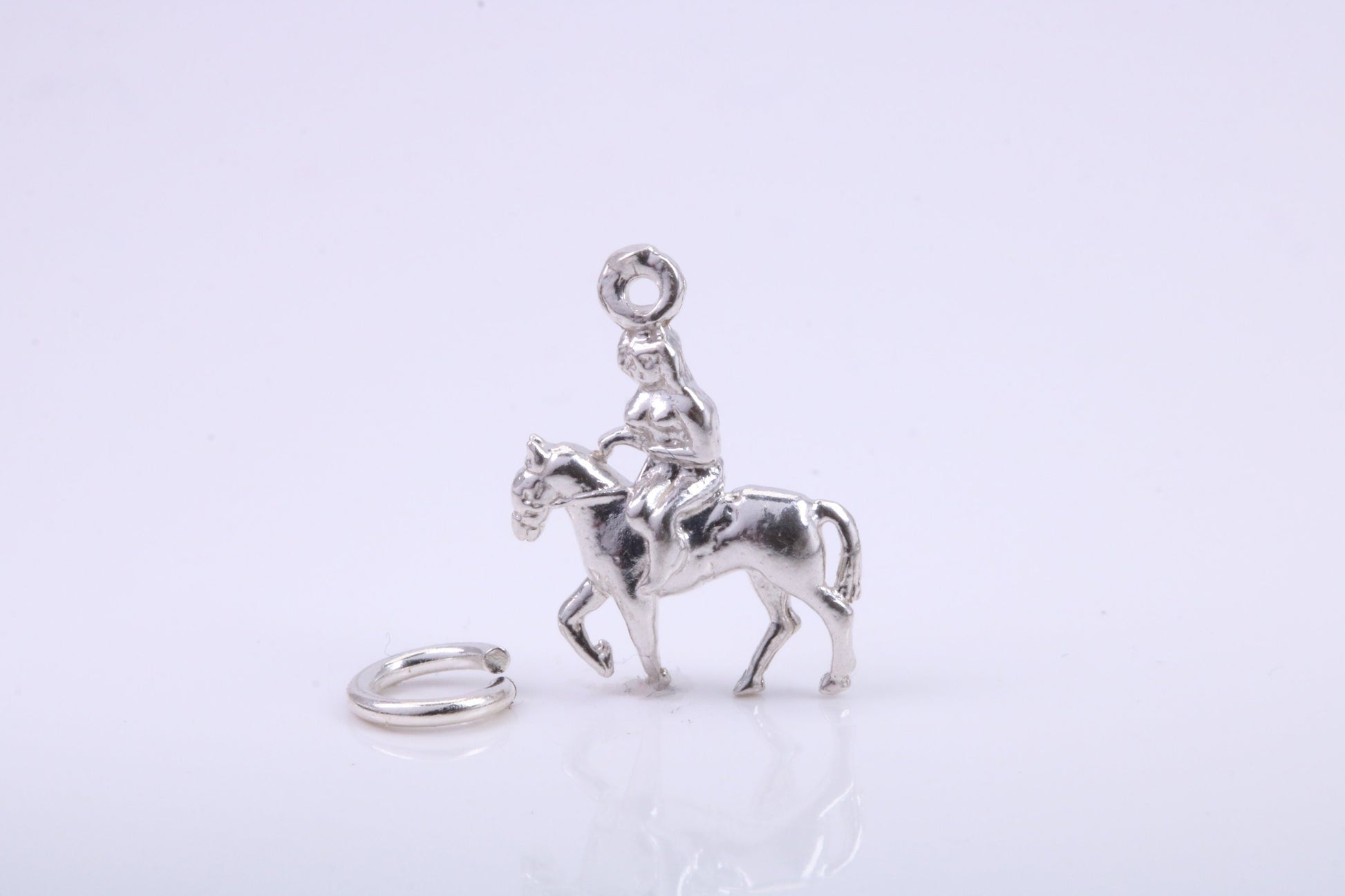 Lady Godiva Charm, Traditional Charm, Made from Solid 925 Grade Sterling Silver, Complete with Attachment Link