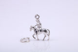 Lady Godiva Charm, Traditional Charm, Made from Solid 925 Grade Sterling Silver, Complete with Attachment Link