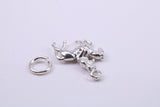 Lady Godiva Charm, Traditional Charm, Made from Solid 925 Grade Sterling Silver, Complete with Attachment Link