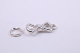 Bow Tie Charm, Made from Solid Cast Sterling Silver, Complete with Attachment Link