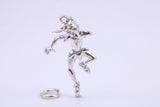 Court Jester Charm, Traditional Charm, Made from Solid 925 Grade Sterling Silver, Complete with Attachment Link