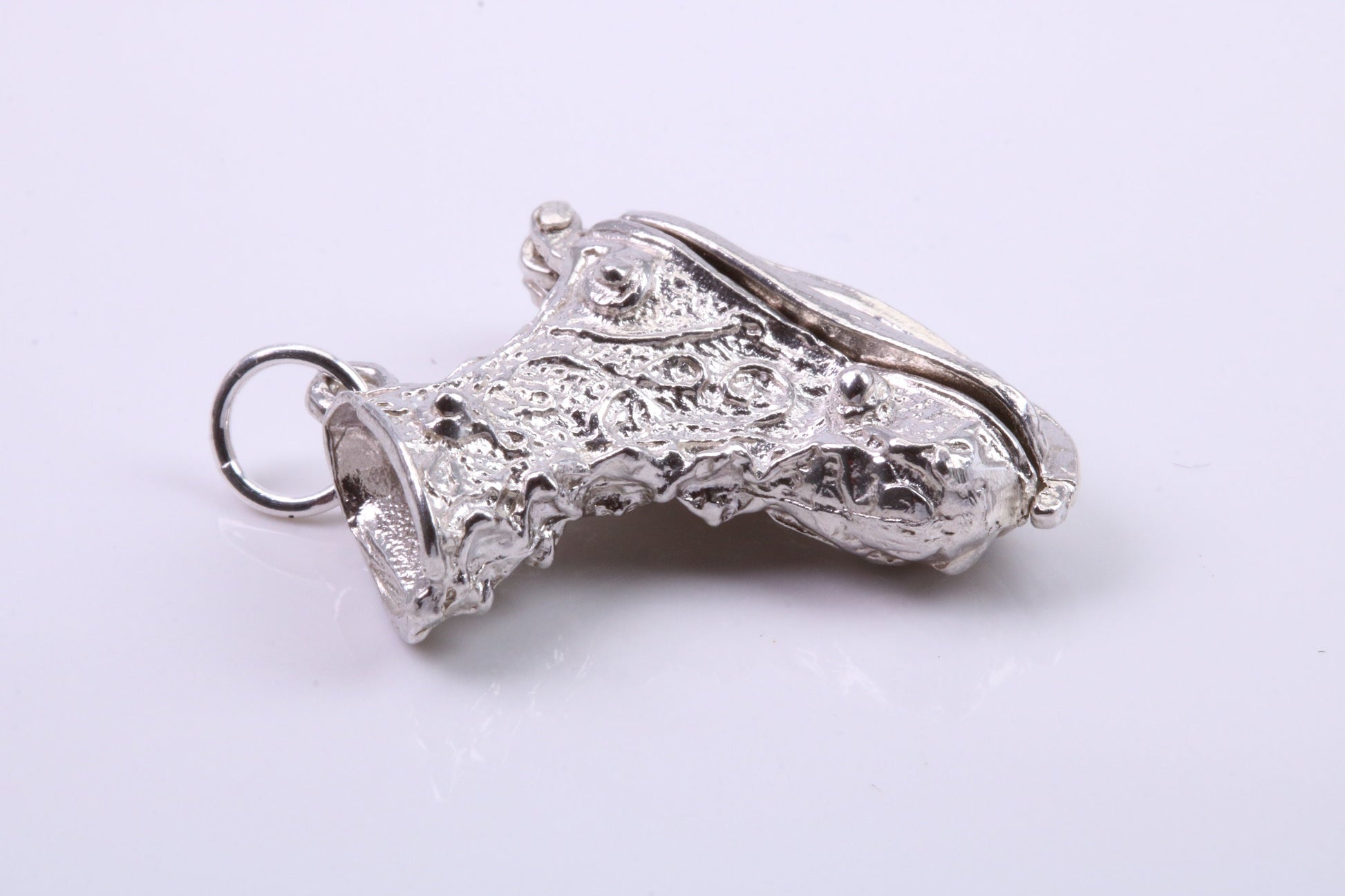 Large Ski Boot Charm, Traditional Charm, Made from Solid 925 Grade Sterling Silver, Complete with Attachment Link