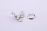 Butterfly Charm, Traditional Charm, Made from Solid 925 Grade Sterling Silver, Complete with Attachment Link