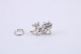 Welsh Dragon Charm, Made from Solid Cast Silver, Complete with Attachment Link