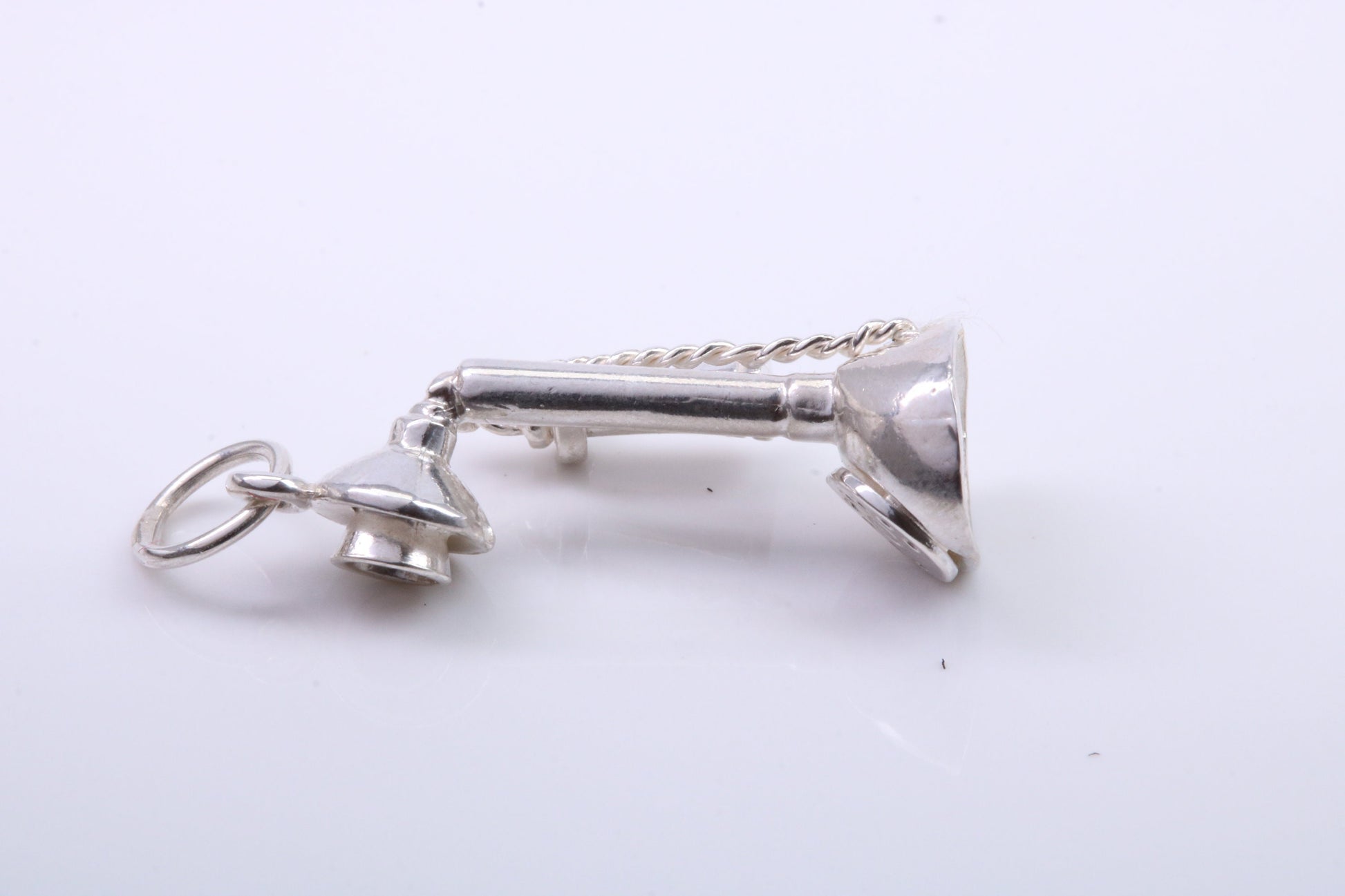 Vintage Phone Charm, Traditional Charm, Made from Solid 925 Grade Sterling Silver, Complete with Attachment Link