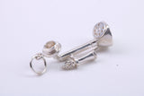 Vintage Phone Charm, Traditional Charm, Made from Solid Cast Silver, Complete with Attachment Link