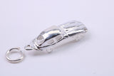 E Type Jaguar Car Charm, Traditional Charm, Made from Solid 925 Grade Sterling Silver, Complete with Attachment Link