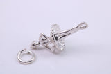 Ballerina Charm, Traditional Charm, Made from Solid Cast 925 Grade Sterling Silver, Complete with Attachment Link