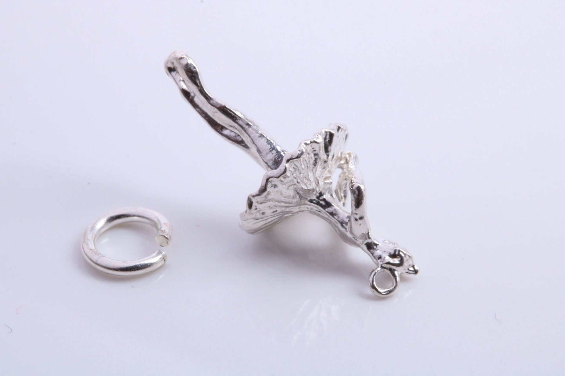 Ballerina Charm, Traditional Charm, Made from Solid 925 Grade Sterling Silver, Complete with Attachment Link