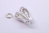 Ballerina Slippers Charm, Traditional Charm, Made from Solid Cast Silver, Complete with Attachment Link