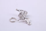 Ballerina Charm, Traditional Charm, Made from Solid 925 Grade Sterling Silver, Complete with Attachment Link
