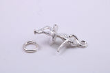 Ballerina Charm, Traditional Charm, Made from Solid 925 Grade Sterling Silver, Complete with Attachment Link