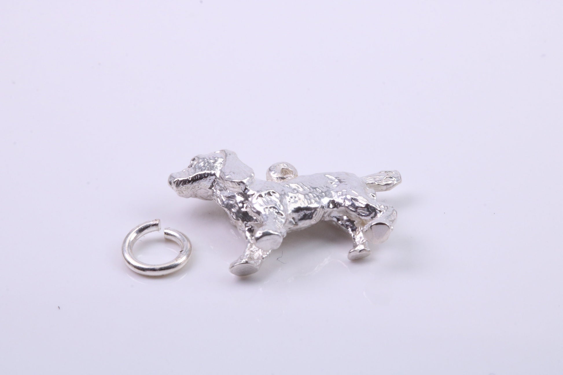 Pointer Dog Charm, Traditional Charm, Made from Solid 925 Grade Sterling Silver, Complete with Attachment Link