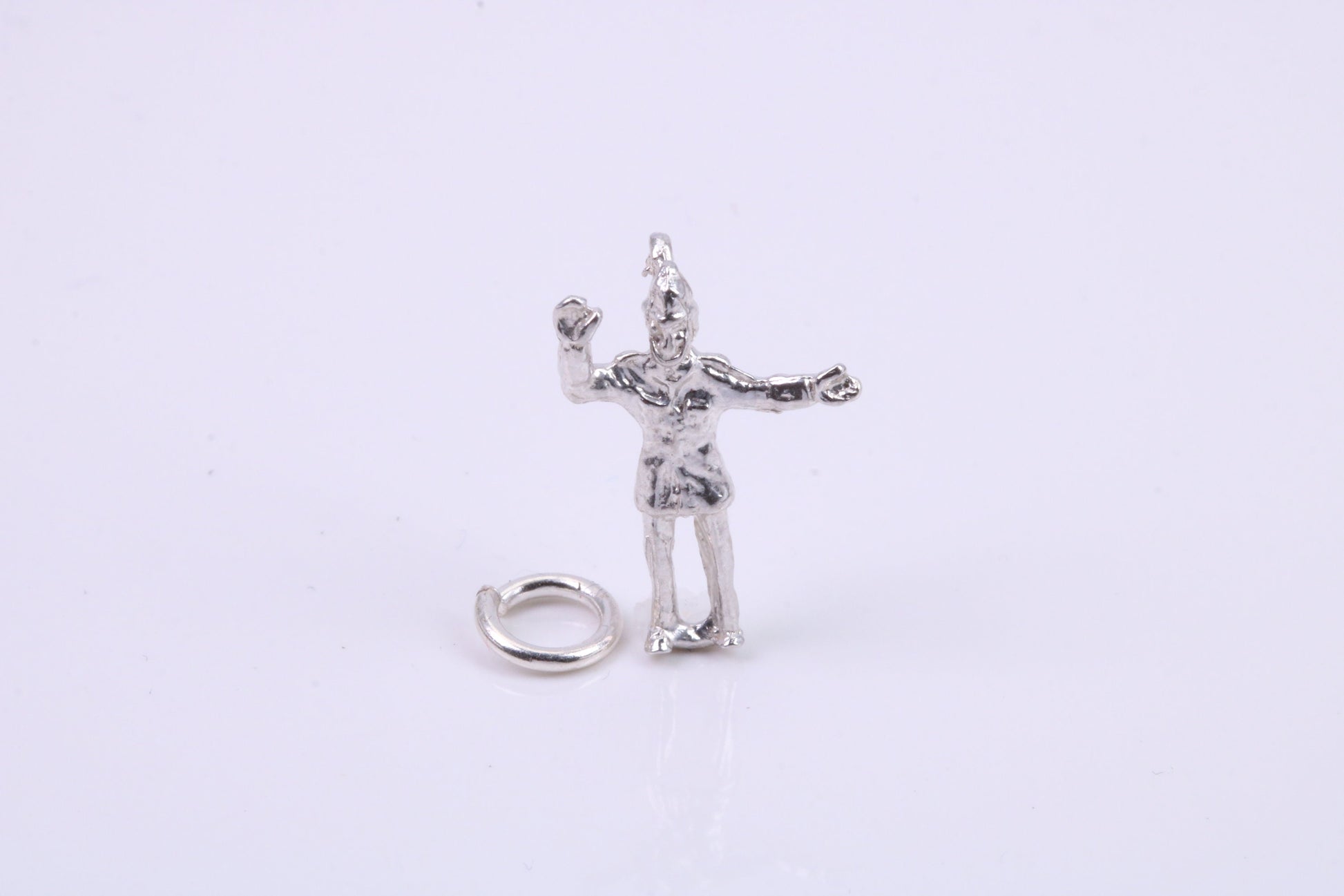 Traffic Officer Charm, Traditional Charm, Made from Solid 925 Grade Sterling Silver, Complete with Attachment Link