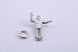 Traffic Officer Charm, Traditional Charm, Made from Solid 925 Grade Sterling Silver, Complete with Attachment Link