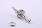 Hand Drill Charm, Traditional Charm, Made from Solid 925 Grade Sterling Silver, Complete with Attachment Link